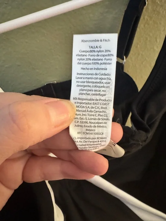 Abercrombie & Fitch Black Swim One-Piece with White Trim - Picture 7 of 8